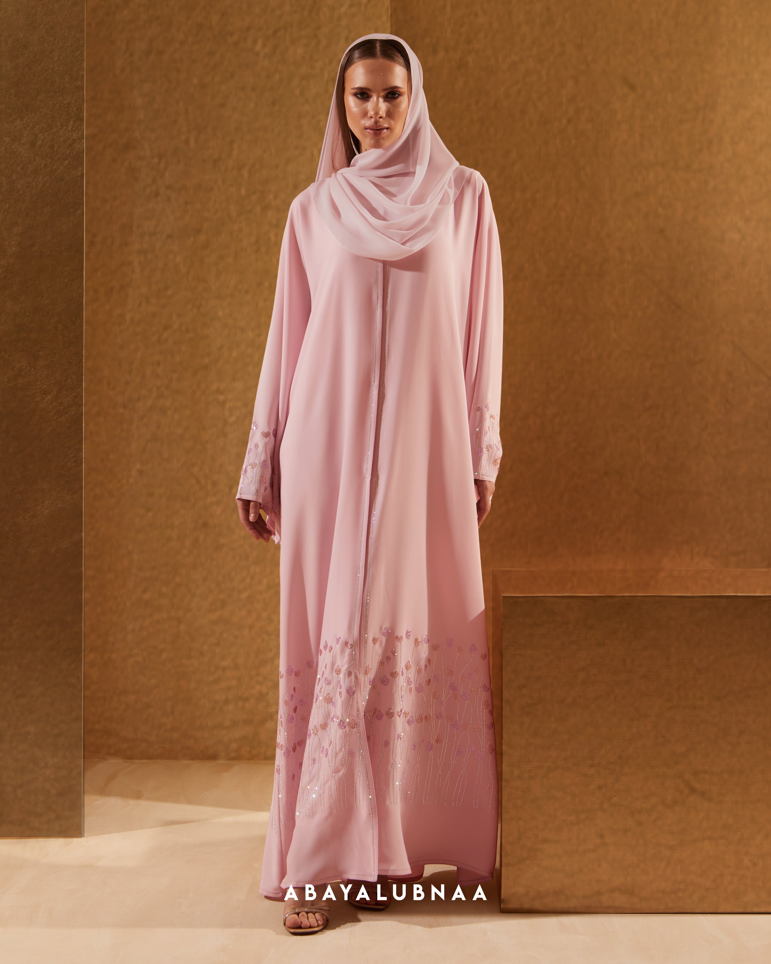 Amara Abaya in Baby Pink - Main Image
