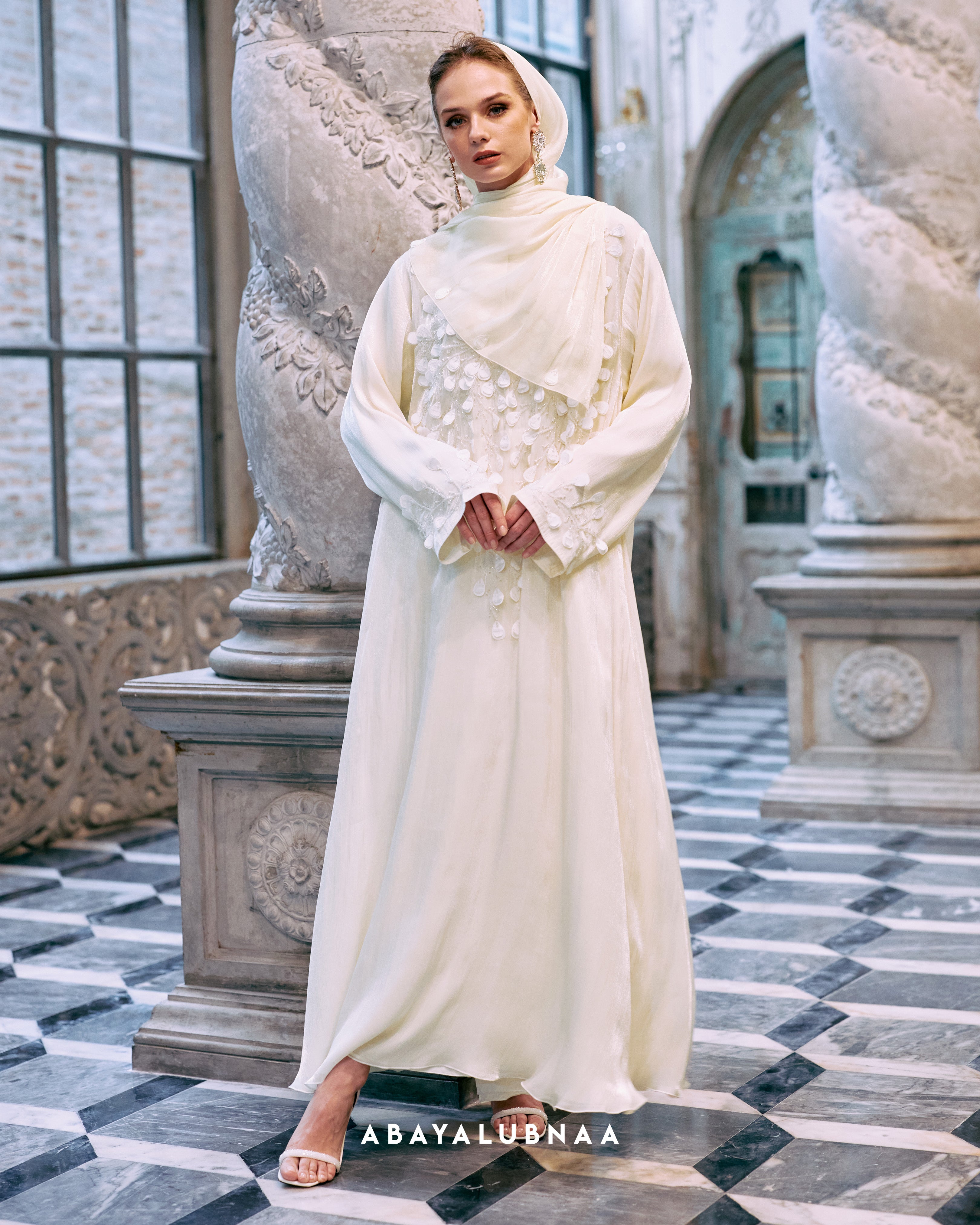 Isabel Abaya in Cream White Isabel Abaya in Cream White