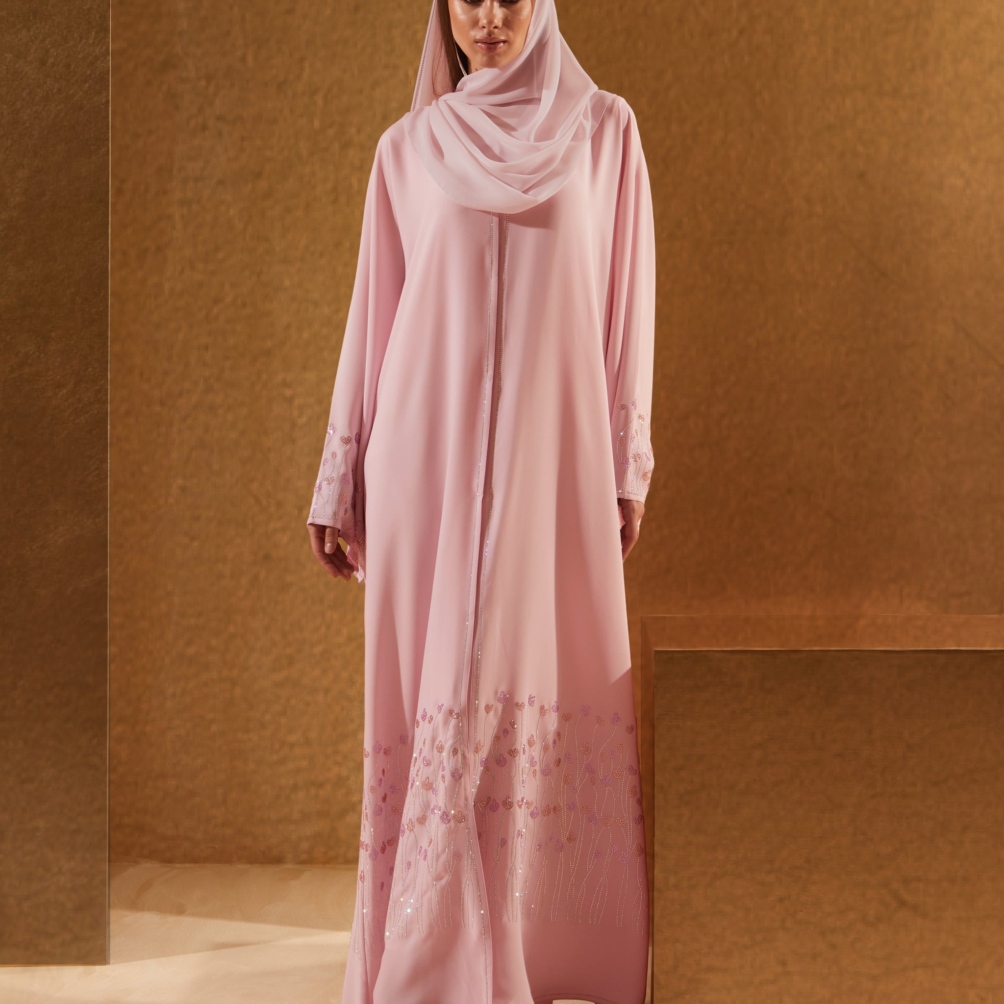Amara Abaya in Baby Pink