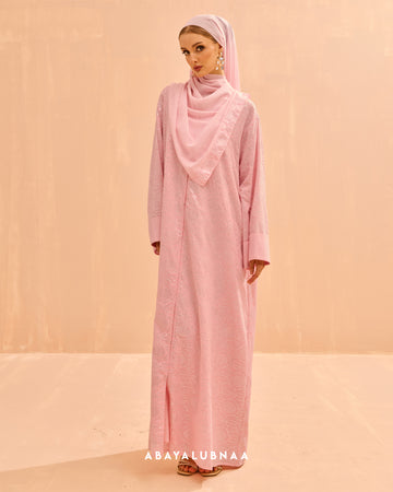 Basma Abaya in Baby Pink