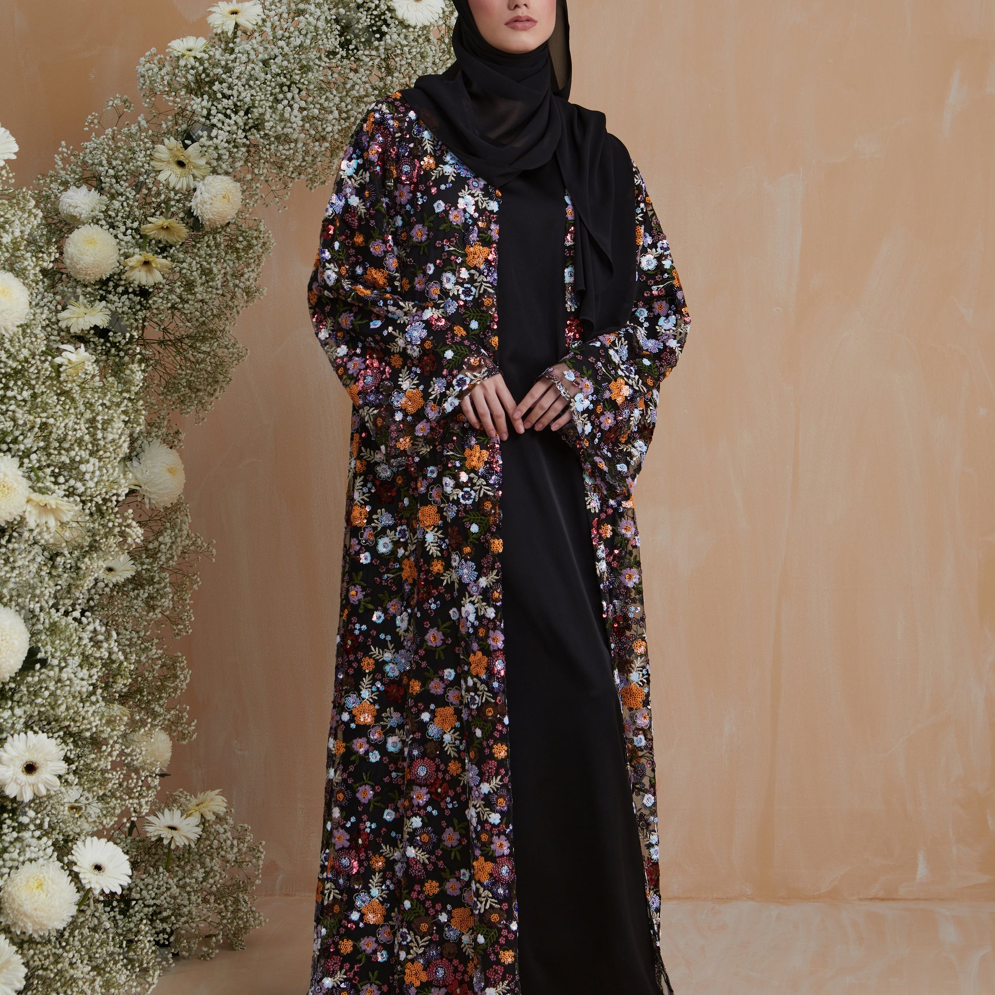 Bluebell Abaya in Meteorite