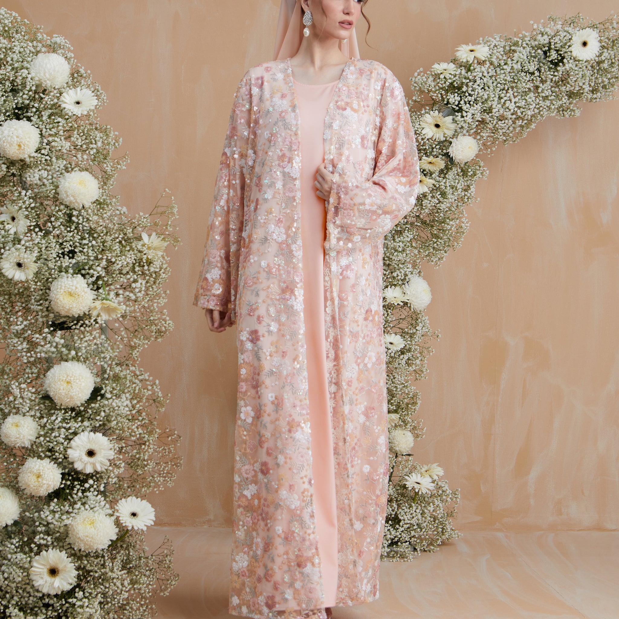 Bluebell Abaya in Peach