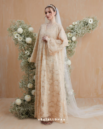 Camellia Abaya in Champagne