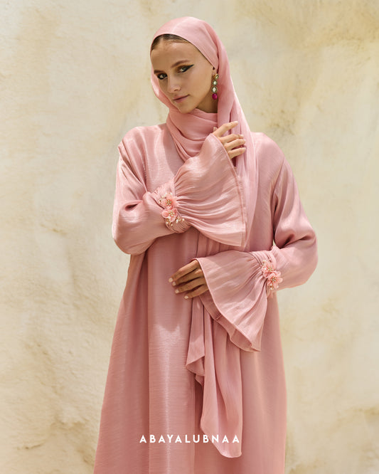 Dahlia Abaya in Dusty Pink