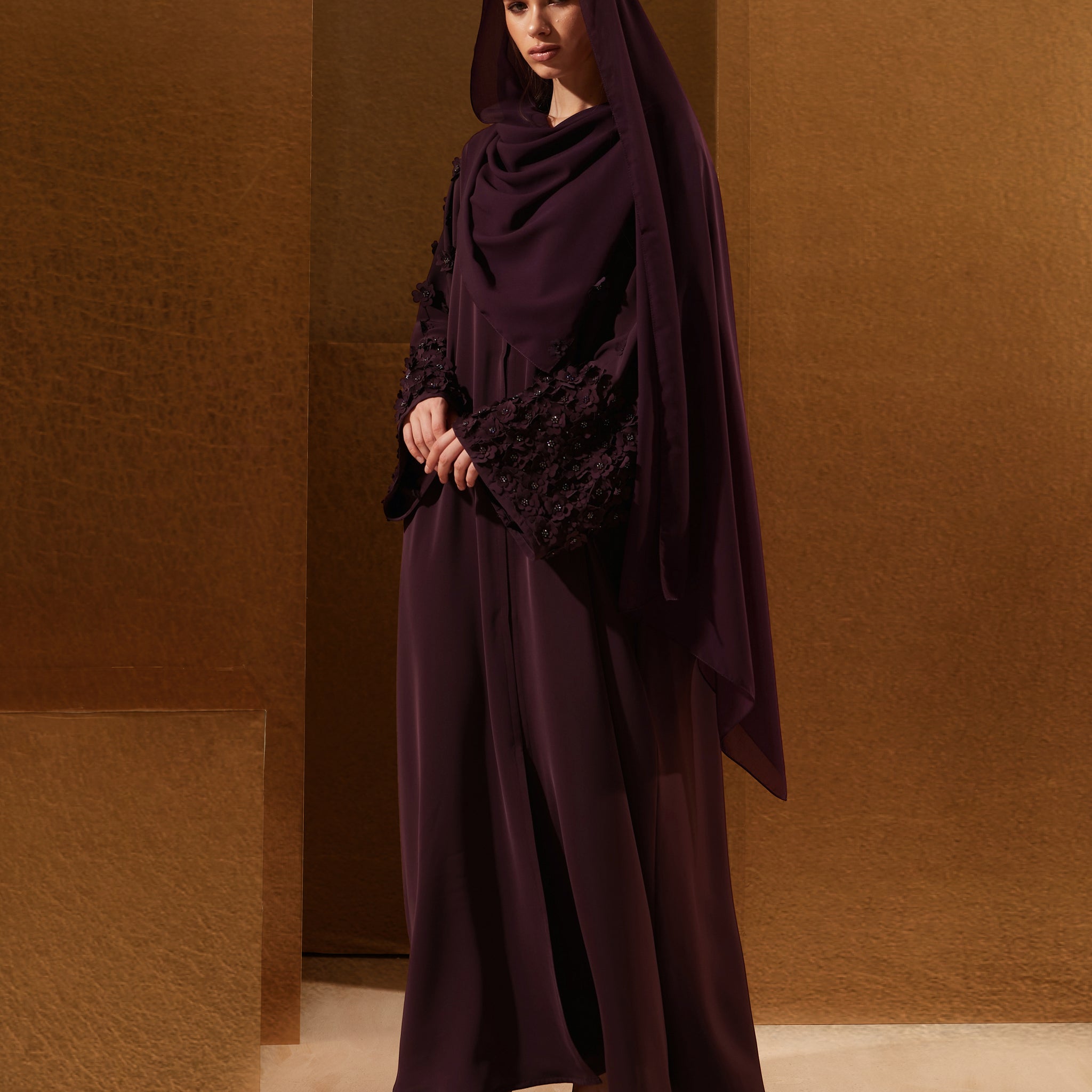 Daphne Abaya in Burgundy