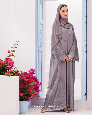 Elara Abaya in Dusty Purple