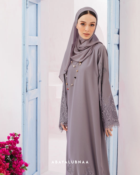 Elara Abaya in Dusty Purple