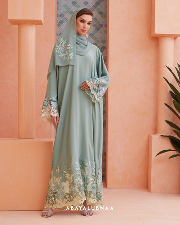 Eliza Abaya in Aqua Green