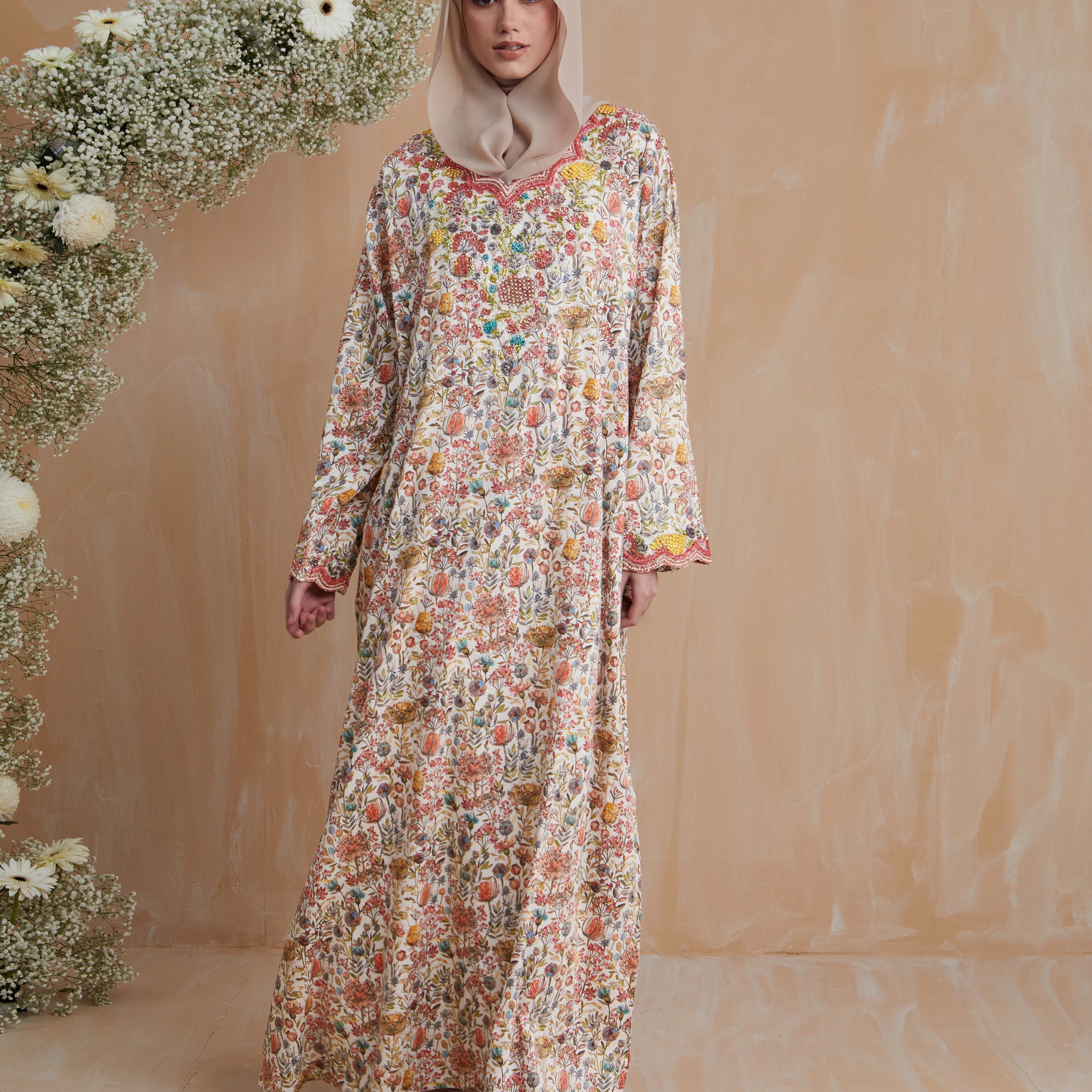 Galabiya Cotton in Ash Grey