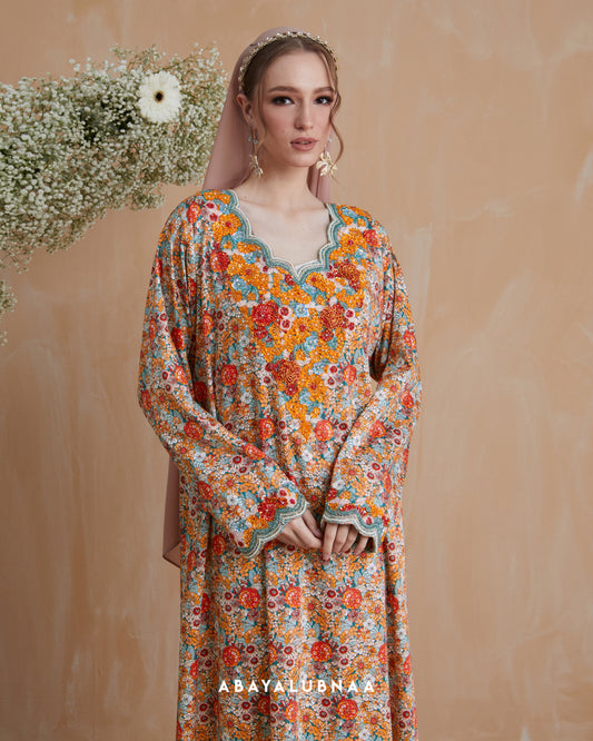 Galabiya Cotton in Brick Orange