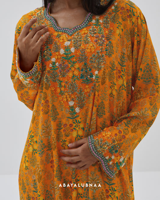 Galabiya Luxe in Golden Mustard