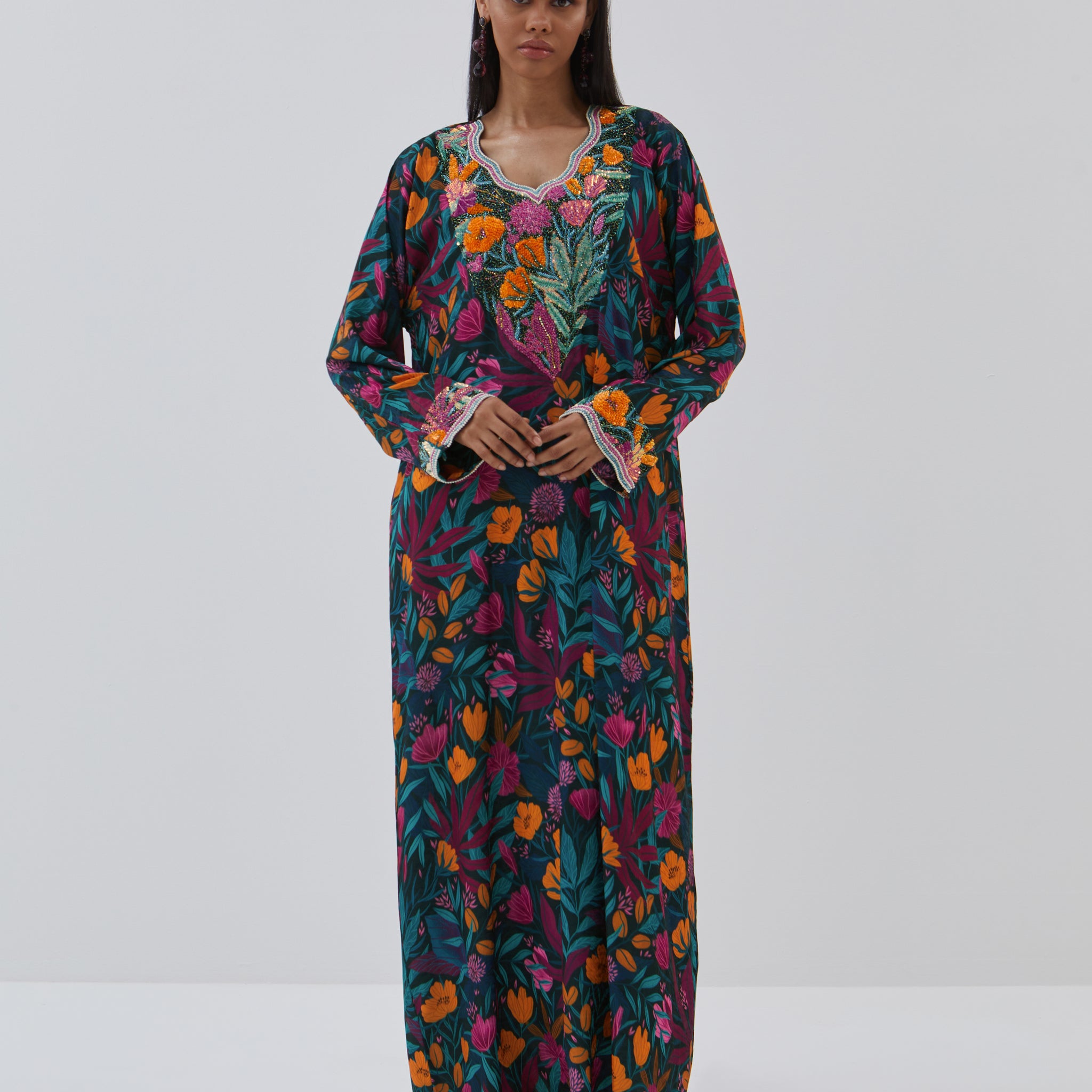Galabiya Luxe in Moroccan Blue