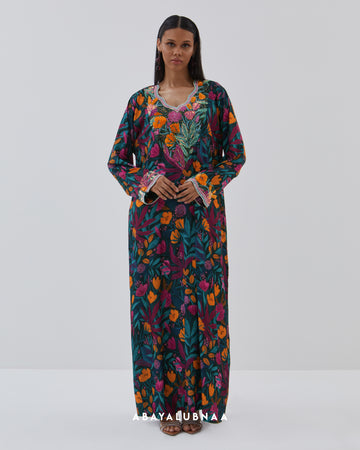 Galabiya Luxe in Moroccan Blue