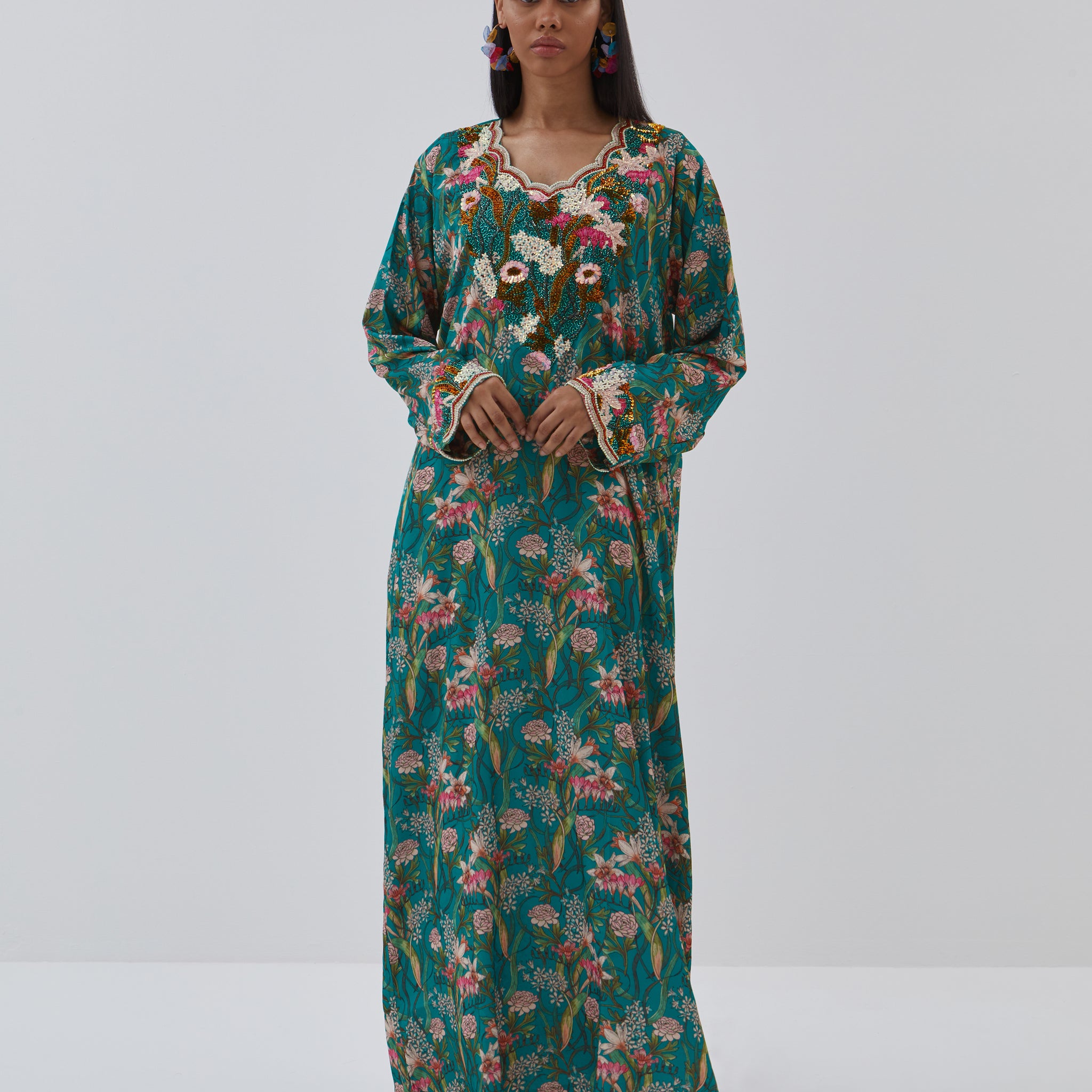 Galabiya Luxe in Teal Green