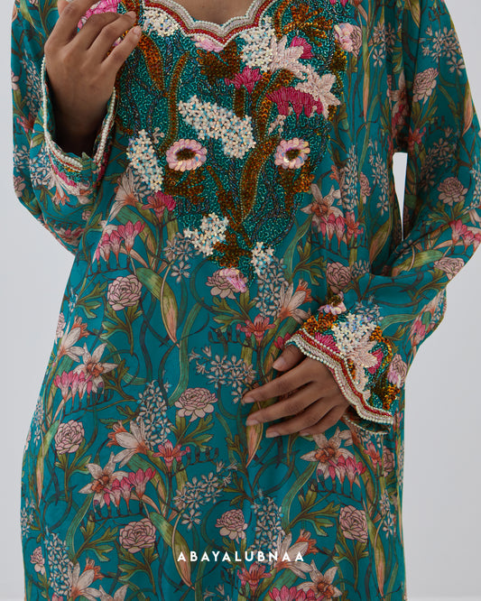 Galabiya Luxe in Teal Green
