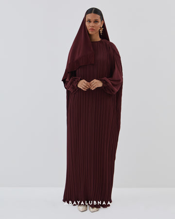 Galbi Abaya in Dark Maroon