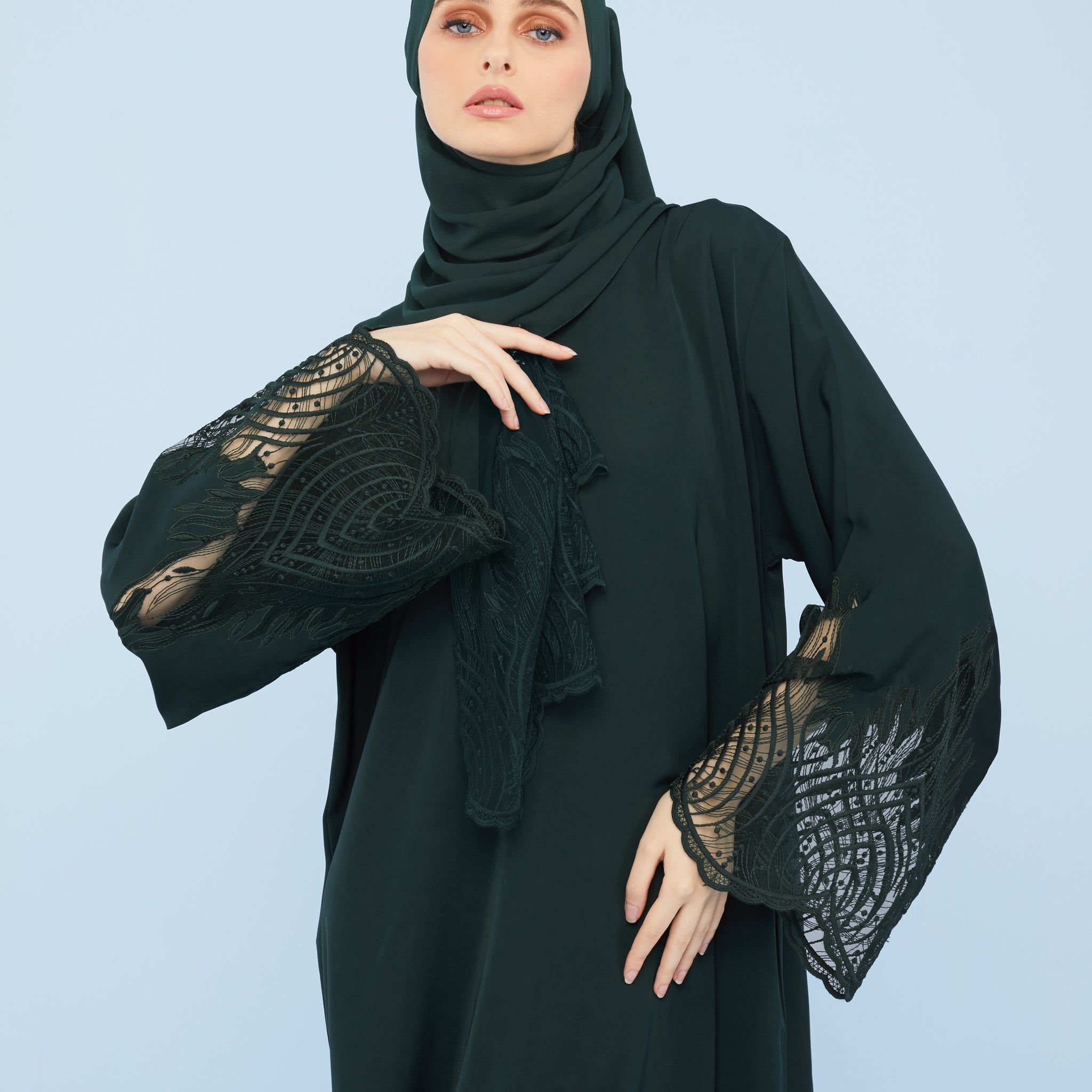 Hudaa Abaya in Emerald Green