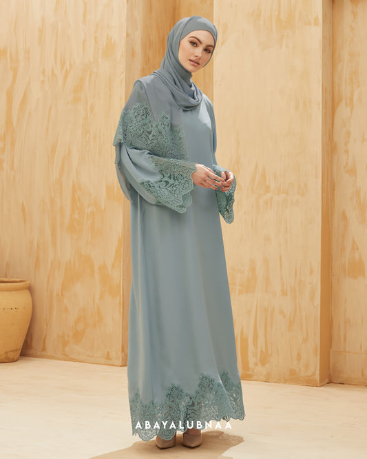 Irdina Abaya in Pastel Blue