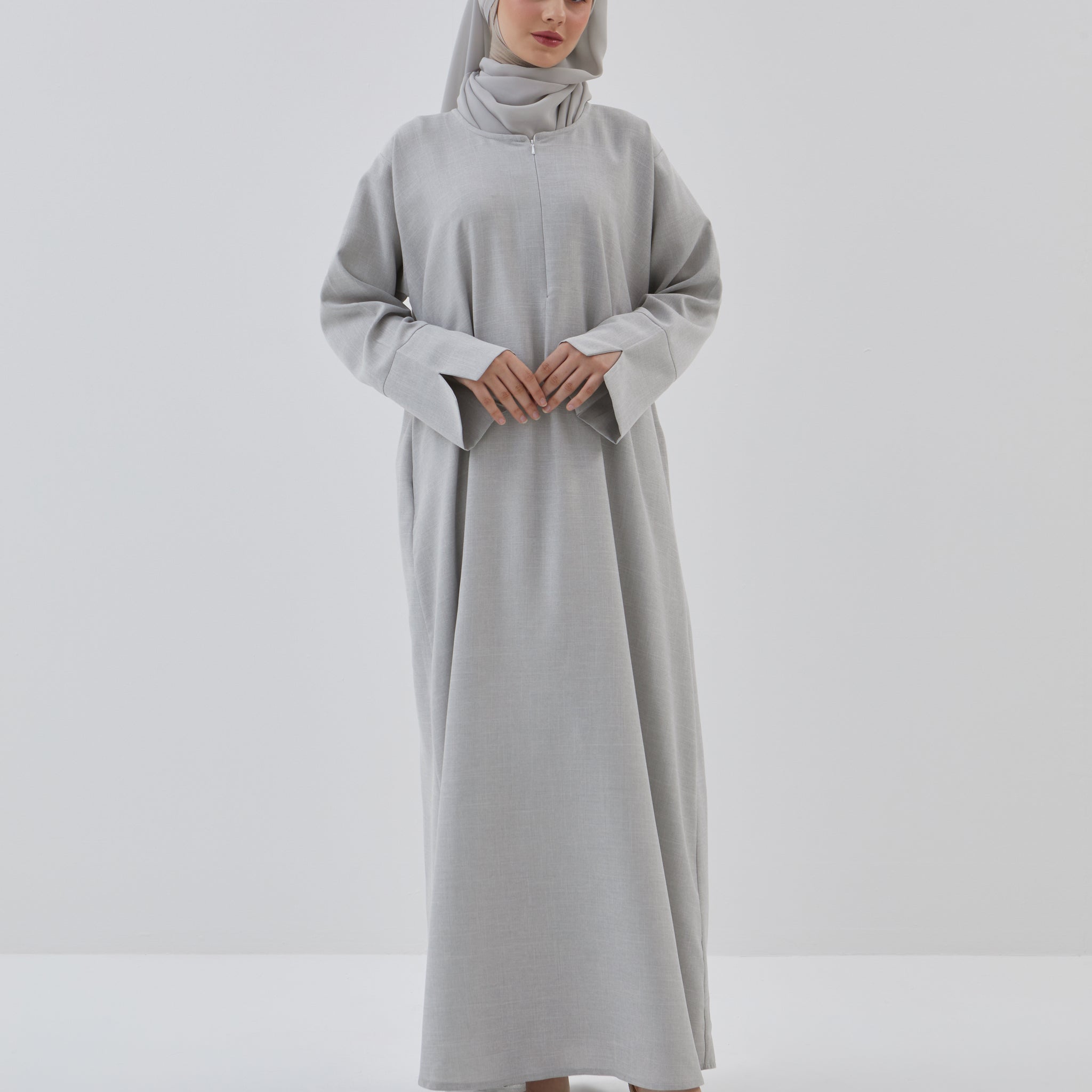 Khadija Abaya in Light Grey