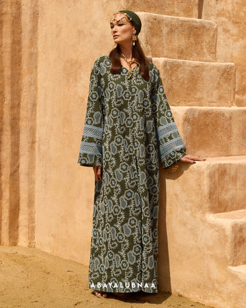 Malika Abaya in Olive Green