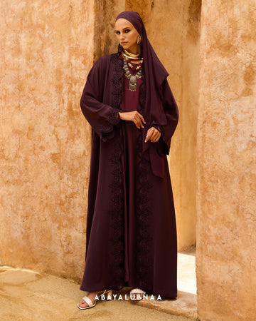 Maysaa Abaya in Burgundy
