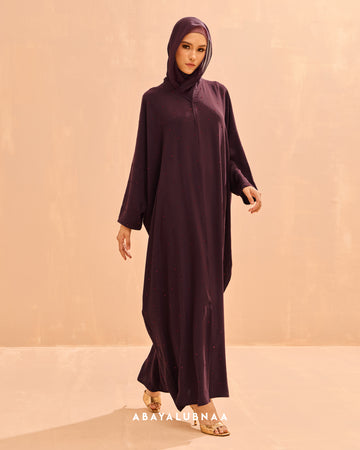Nada Abaya in Burgundy