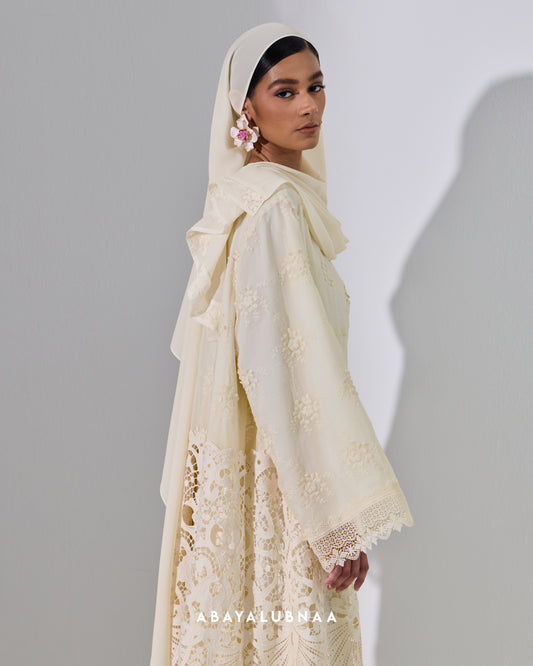 Nara Abaya in Buttercream