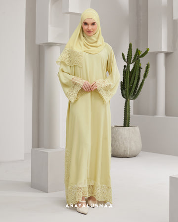 Nisa Abaya in Baby Yellow