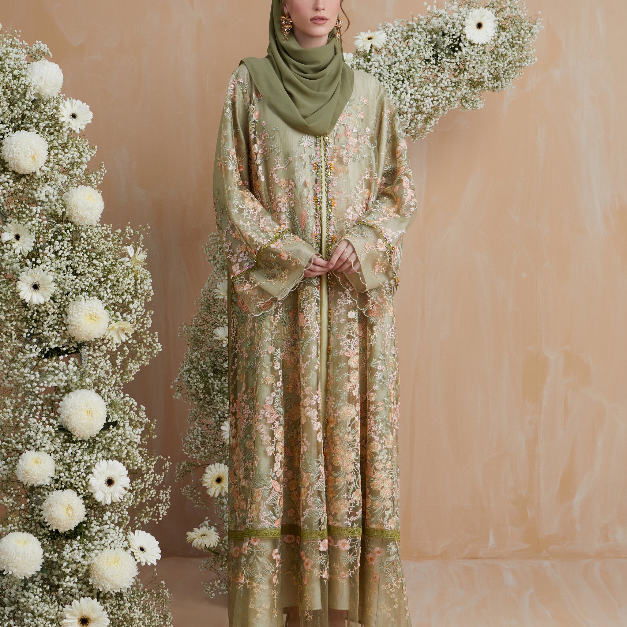 Petunia Abaya in Green