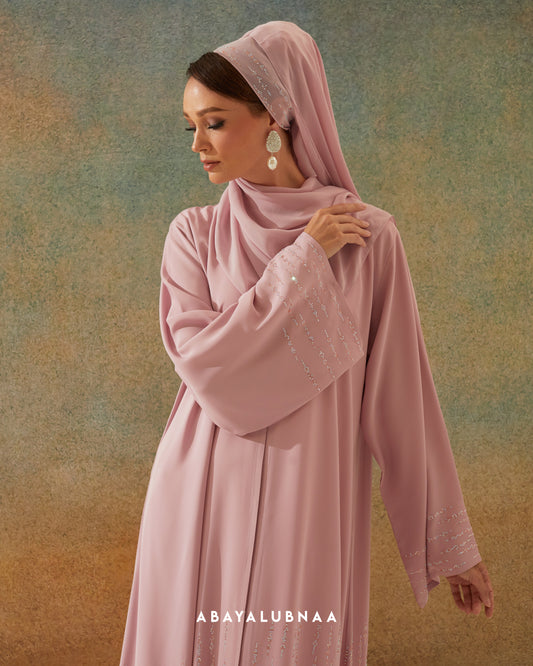 Qaisara Abaya in Pink