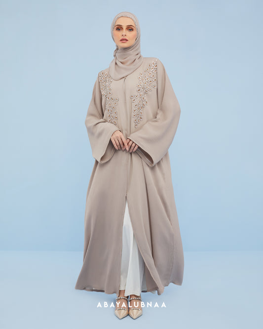 Qalisha Abaya in Opal Grey
