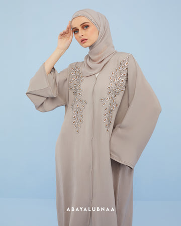 Qalisha Abaya in Opal Grey