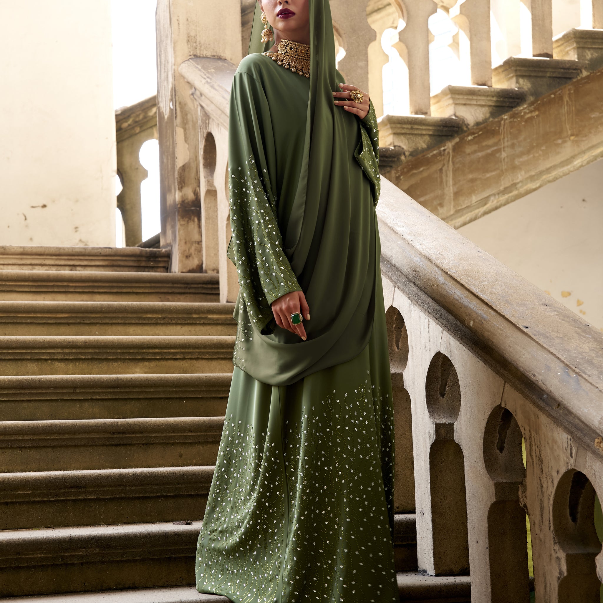 Rani Abaya in Olive Green