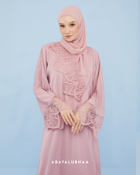 Raudah Abaya in Candy Pink
