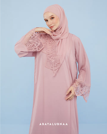 Raudah Abaya in Candy Pink