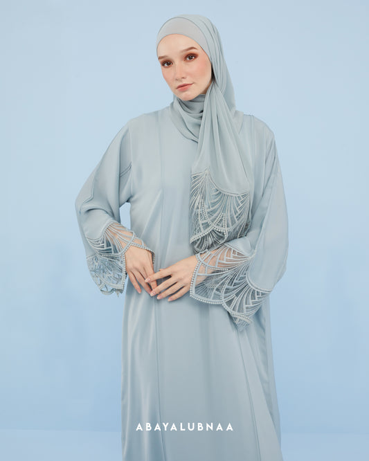 Raudah Abaya in Pastel Blue