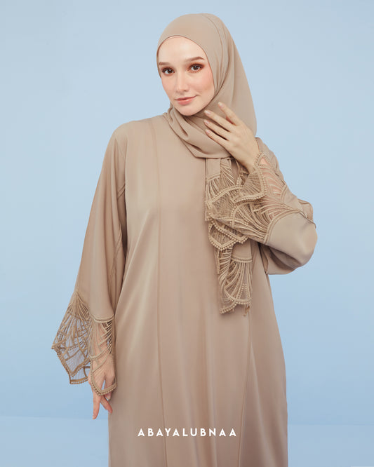 Raudah Abaya in Tan Brown