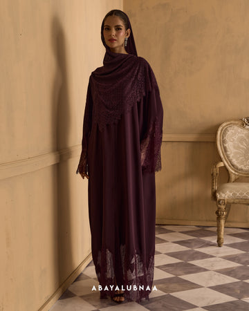 Serene Abaya in Burgundy