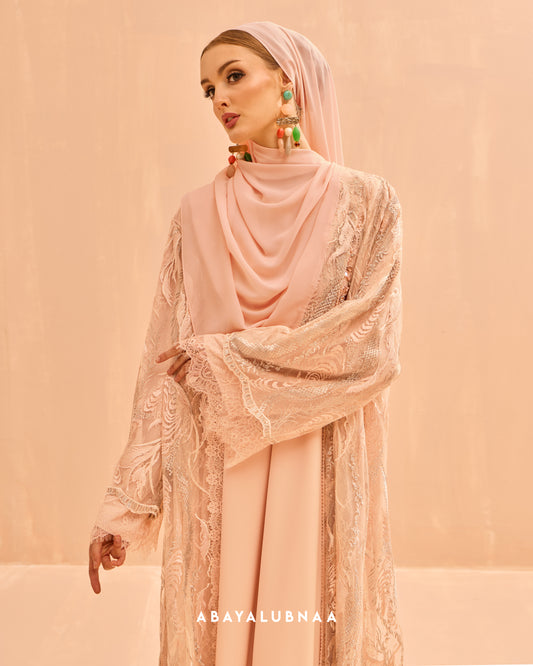 Tasnim Abaya in Peach