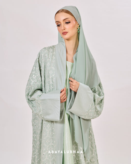 Tasya Abaya in Dusty Green