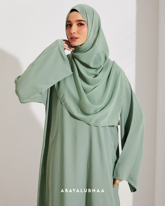 Belle Abaya in Dusty Green