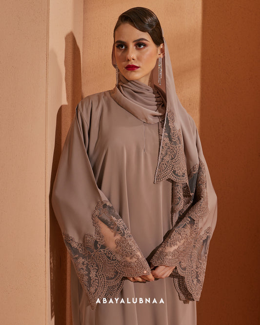 Ameena LUXE Abaya in Pastel Brown