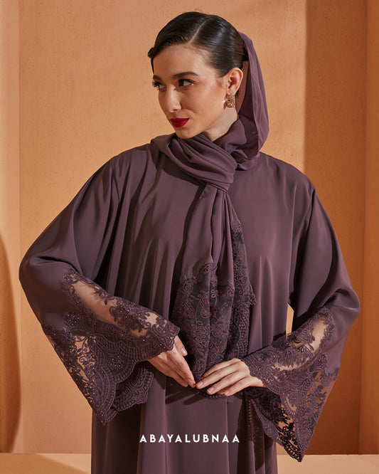 Ameena LUXE Abaya in Grape Jem