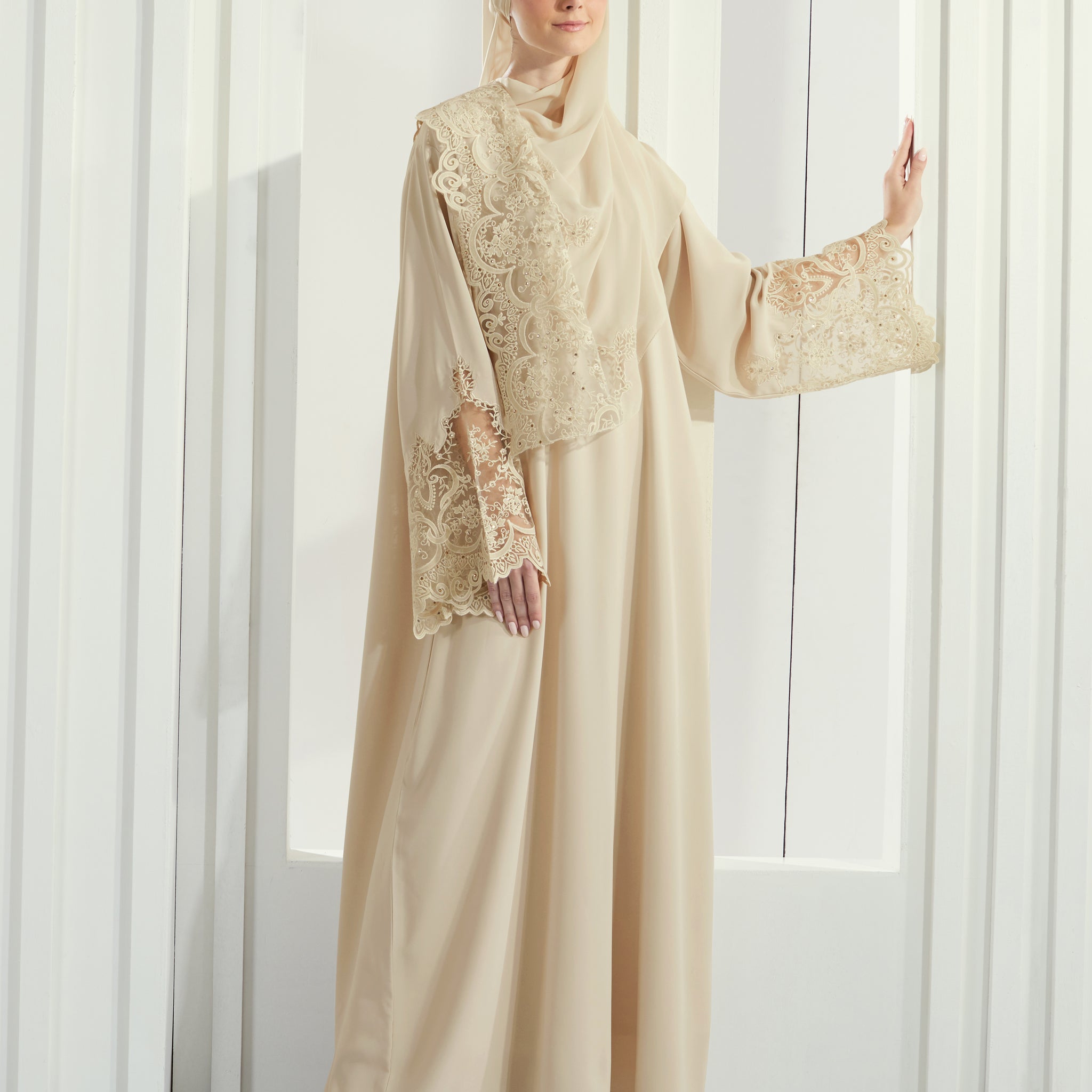 Madeleine Abaya in Light Beige