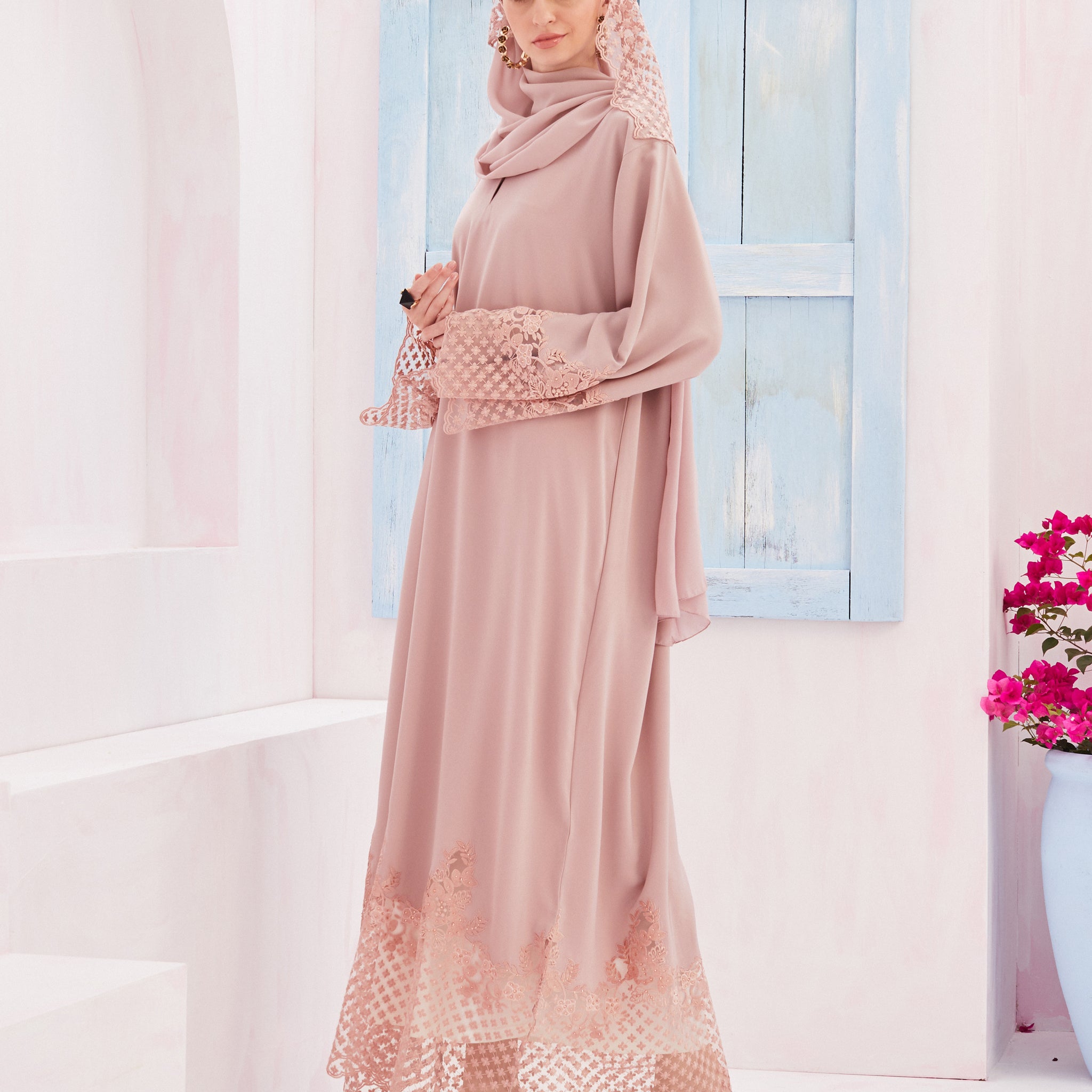 Alyssa Abaya in Soft Pink