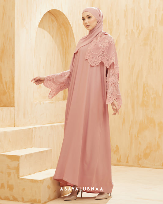 Auliya Abaya in Rose Pink