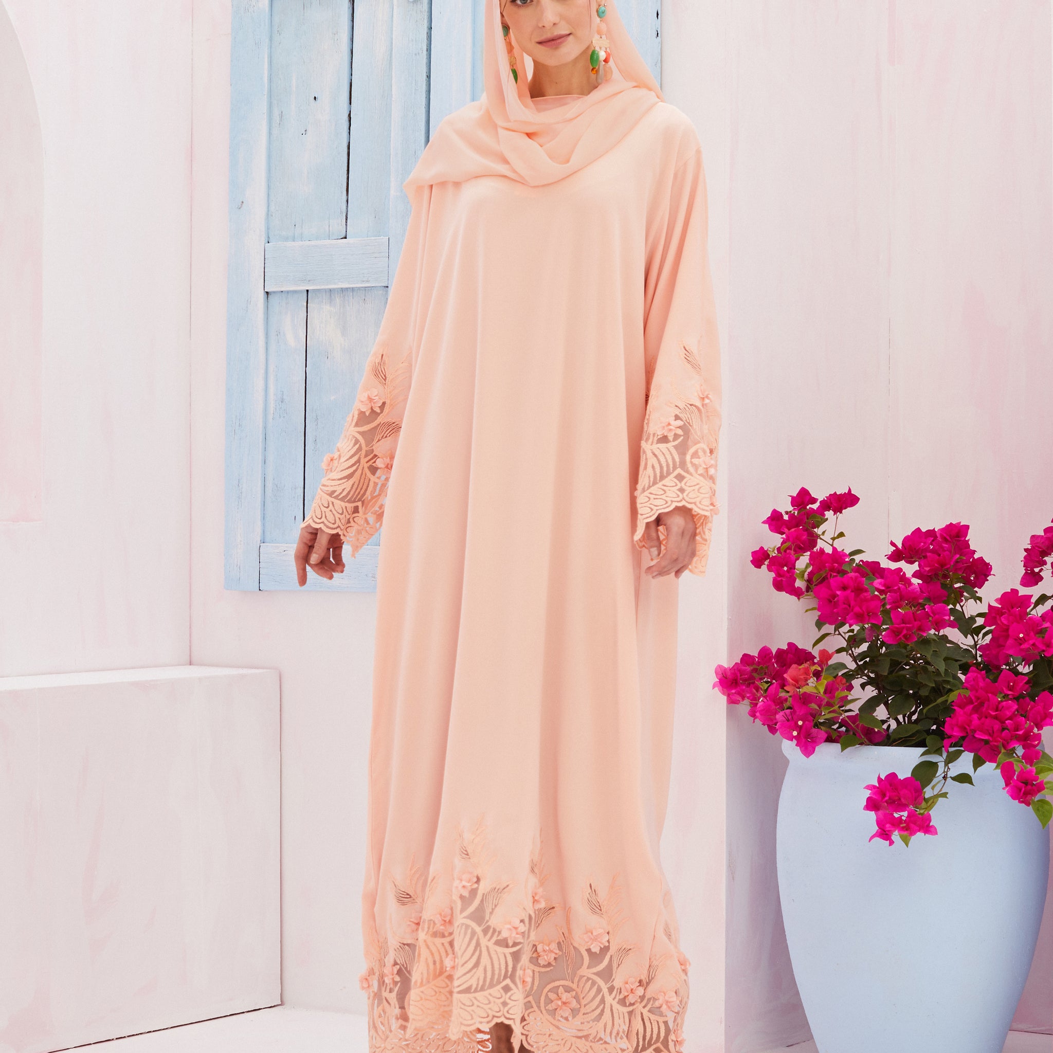 Callie Abaya in Pastel Orange