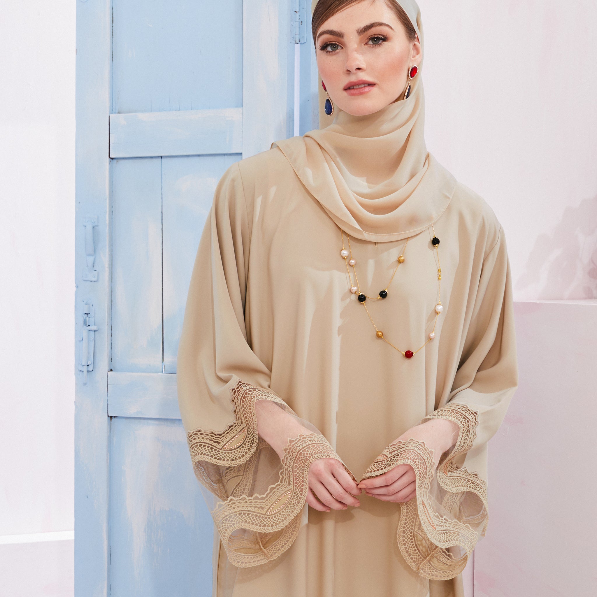 Catherine Abaya in Light Nude