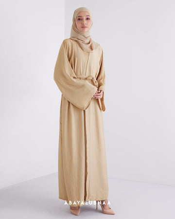 Imaan Abaya in Golden Nude