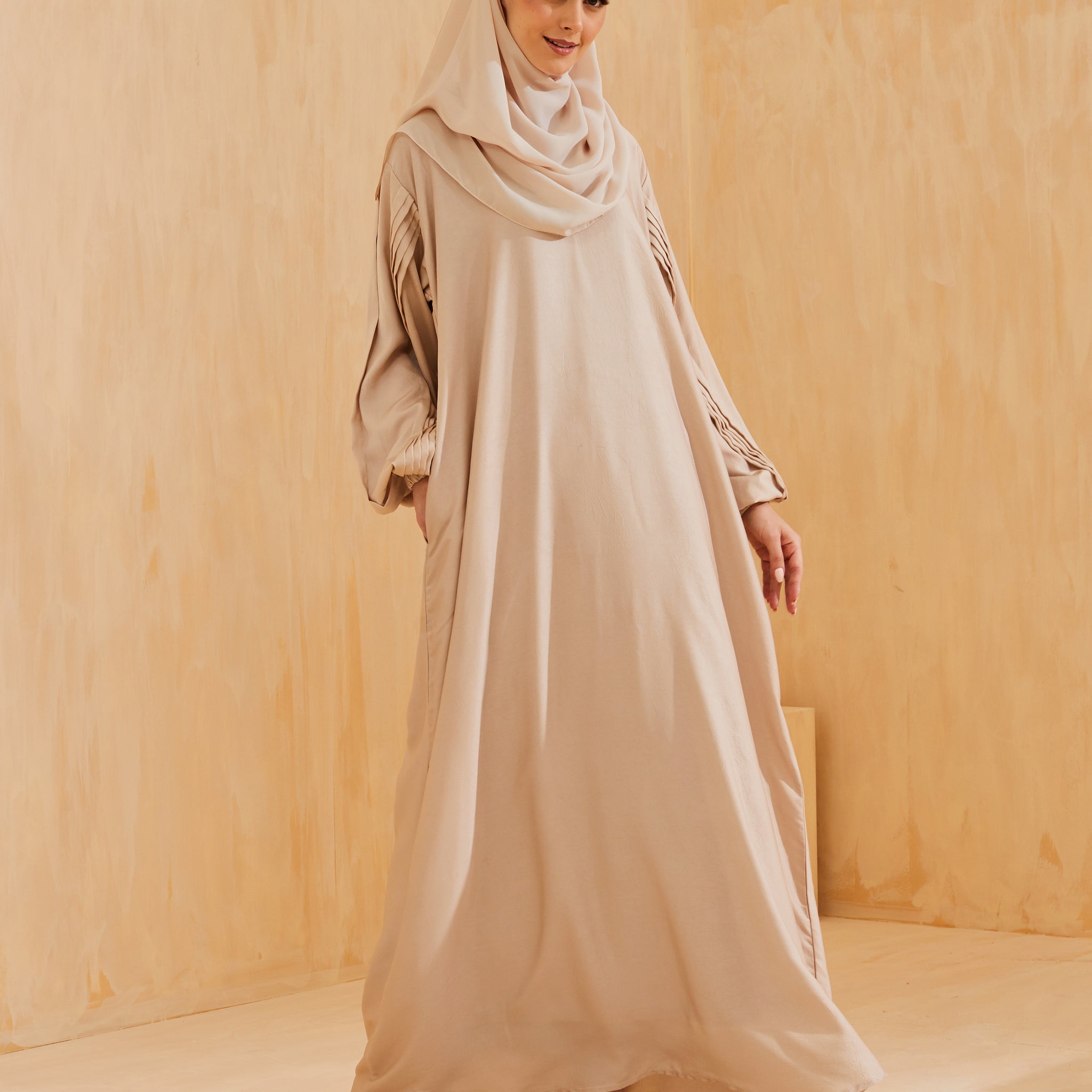 Inaaya Abaya in Sand Nude